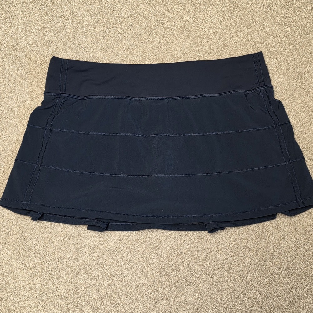 Lululemon Pace Rival Mid-Rise Skirt Navy Blue Sz 10 Pleated Athletic Pickleball